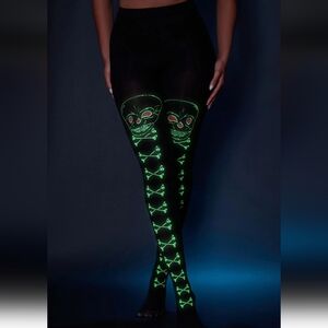 Glow-in-the-Dark Skull Tights